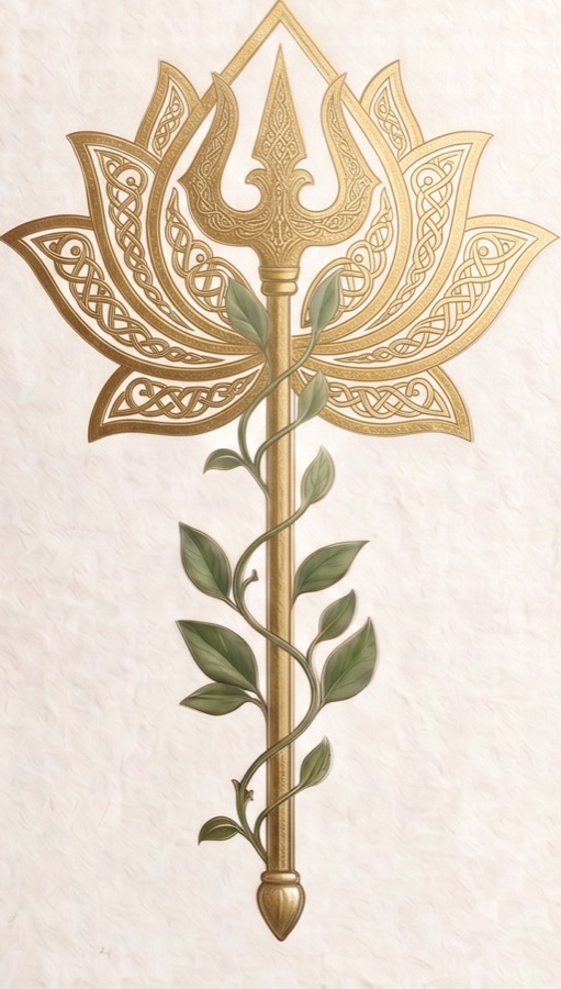 The Shantii Project emblem — a trishul rising through a lotus, wound with a living vine.